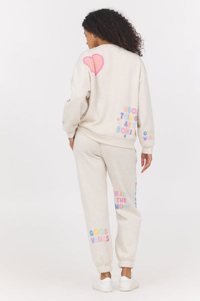 SURF WASH CREWNECK LOUNGE SET W. PATCHES