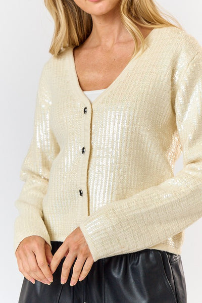 SEQUIN SWEATER CARDIGAN