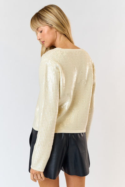 SEQUIN SWEATER CARDIGAN