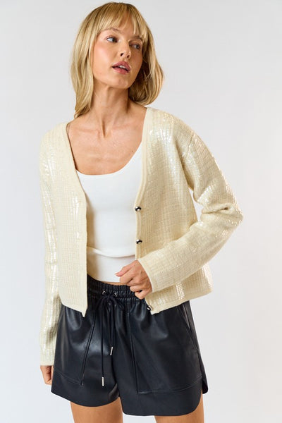 SEQUIN SWEATER CARDIGAN