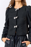 Rhinestone bow jacket