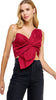 One-Shoulder Knotted Flower Bow Top