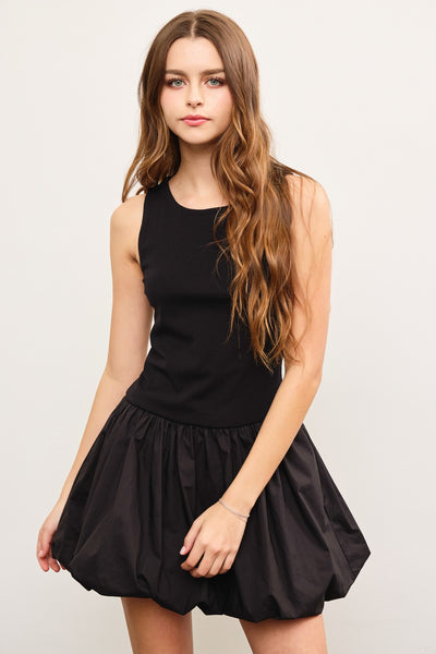 BUBBLE HEM MINI DRESS