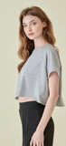 Boxy Edgy Raw Hem Crop Top -LAST ONE SZ S*