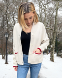 Varsity Chunky Heart Ski Cardigan