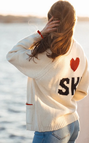 Varsity Chunky Heart Ski Cardigan