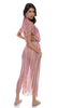 METALLIC FRINGE LONG CAFTAN - MULTI PINK CORAL