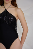 The Midnight Fringe One Piece Sequin Swimsuit