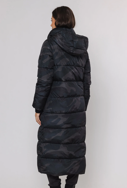 ROZA CAMO MIDI PUFFER COAT