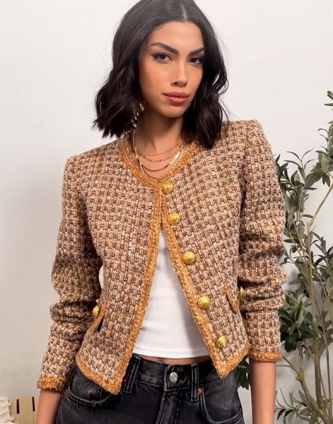 SAFFRON TEXTURED BOUCLE BLAZER *LAST ONE*