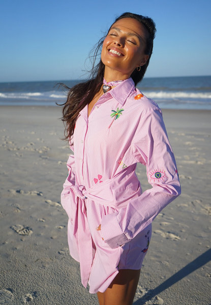 Striped Sunshine Shirt Dress