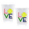 Tennis LOVE Shatterproof Frost Flex Plastic Cups (Set of 10)