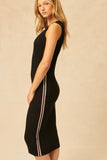 JAXXON RACER STRIPE RIBBED DRESS