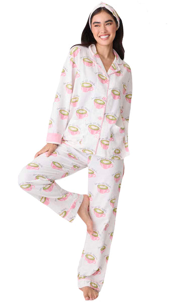 Love 'U' So Matcha Cozy Flannel PJ Set