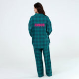 Golden Hour Long PJ Set In Bayberry Plaid